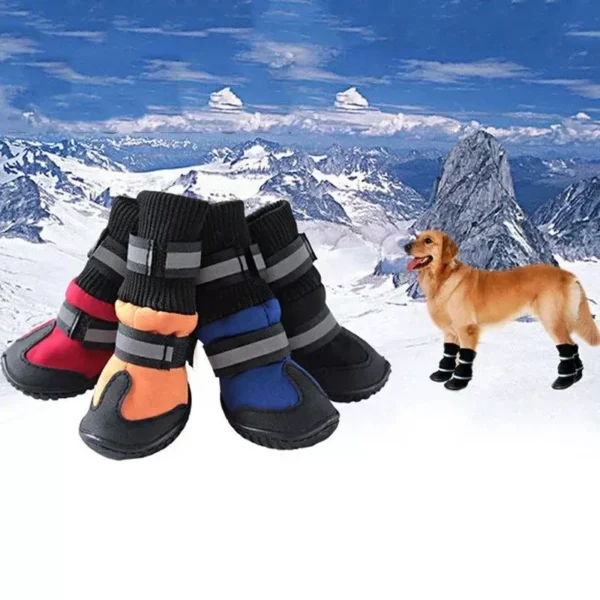 Stylish Winter Dog Boots – Warm Fleece-Lined Waterproof Shoes for Small Breeds