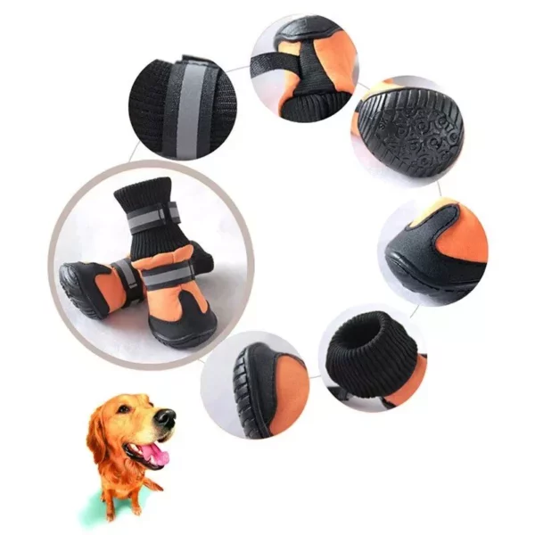 Stylish Winter Dog Boots – Warm Fleece-Lined Waterproof Shoes for Small Breeds