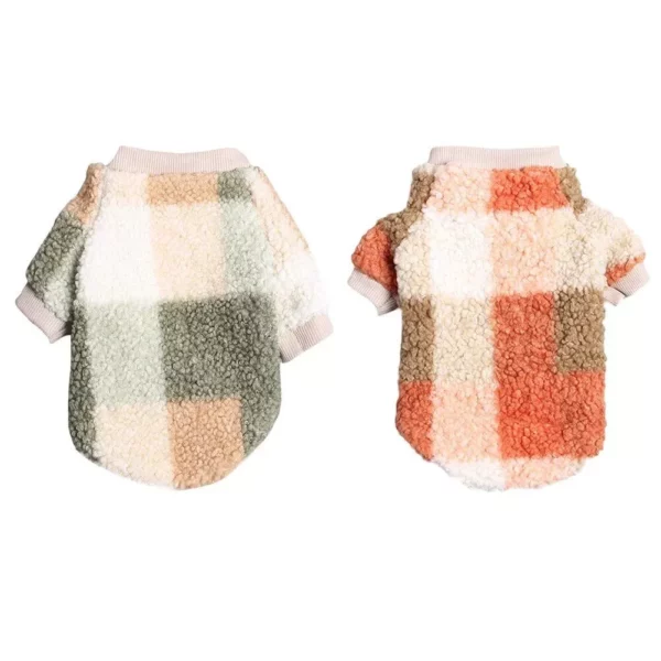 Chic Plaid Fleece Pullover Sweater for Small Dogs and Cats