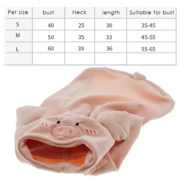 Pig Head Hoodie Jumpsuit for Dogs – Adorable Plush Costume for French Bulldogs, Teddy & More