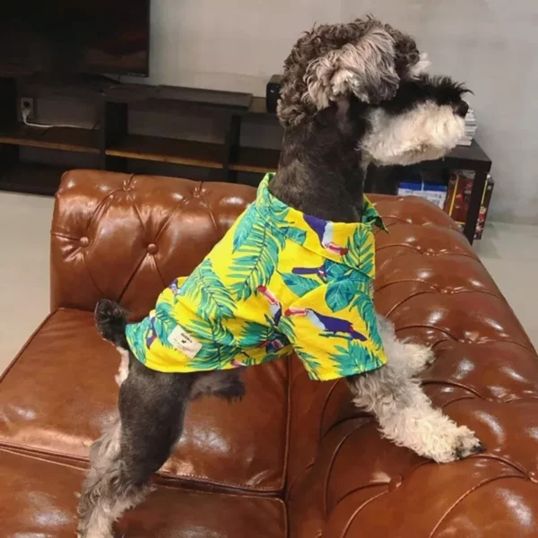 Floral Summer Pet Shirts in Hawaiian Style for Small Dogs and Cats - Image 3