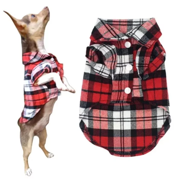 Stylish Pet Plaid T-Shirt: Breathable & Fashionable Summer Clothing for Small and Medium Dogs and Cats