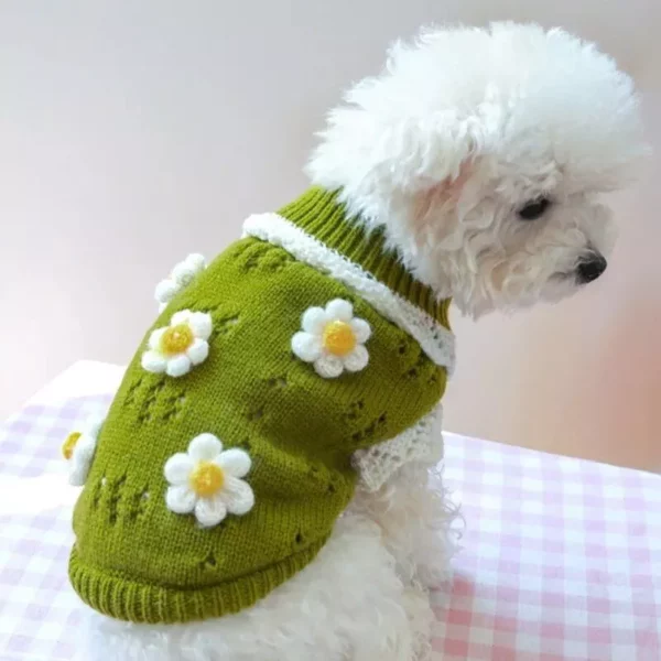 Floral Warm Sweater for Small Dogs and Cats - Image 4