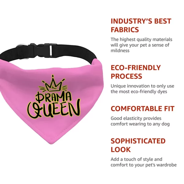 Drama Queen Pet Bandana Collar – Funny Scarf Collar – Themed Dog Bandana