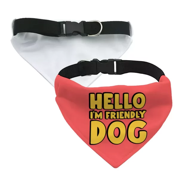 I’m Friendly Dog Pet Bandana Collar – Themed Scarf Collar – Cute Dog Bandana