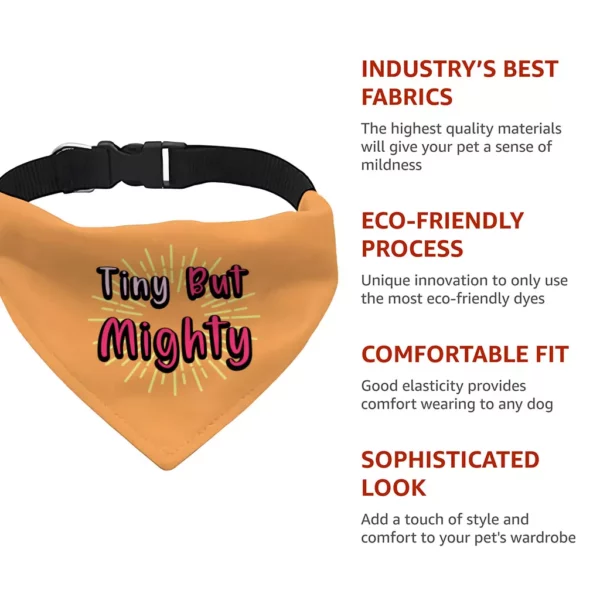 Tiny but Mighty Pet Bandana Collar - Art Scarf Collar - Word Art Dog Bandana - Image 9