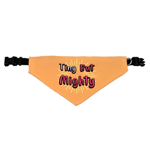 Tiny but Mighty Pet Bandana Collar – Art Scarf Collar – Word Art Dog Bandana