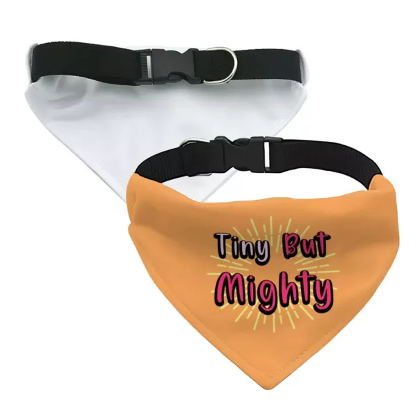 Tiny but Mighty Pet Bandana Collar – Art Scarf Collar – Word Art Dog Bandana