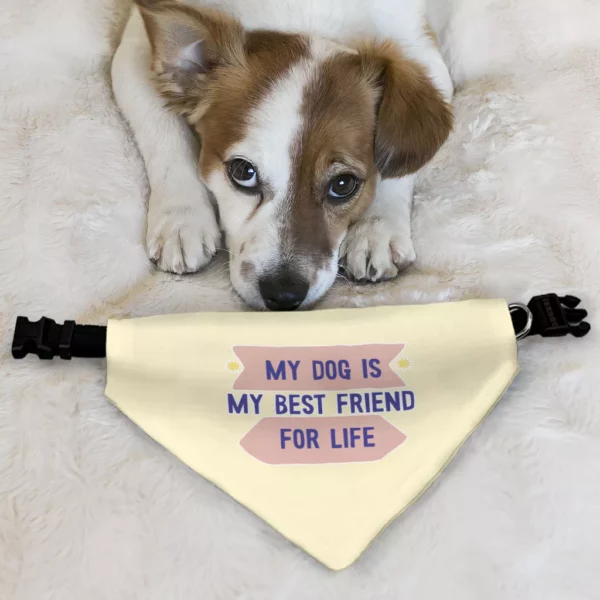 My Dog Is My Best Friend Pet Bandana Collar – Cute Scarf Collar – Art Dog Bandana