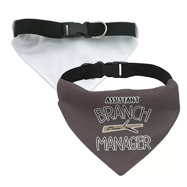 Assistant Branch Manager Pet Bandana Collar – Minimalist Scarf Collar – Print Dog Bandana