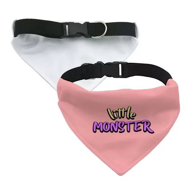 Little Monster Pet Bandana Collar – Unique Scarf Collar – Word Print Dog Bandana