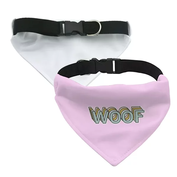 Woof Pet Bandana Collar – Word Art Scarf Collar – Beautiful Dog Bandana