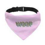 Woof Pet Bandana Collar - Word Art Scarf Collar - Beautiful Dog Bandana