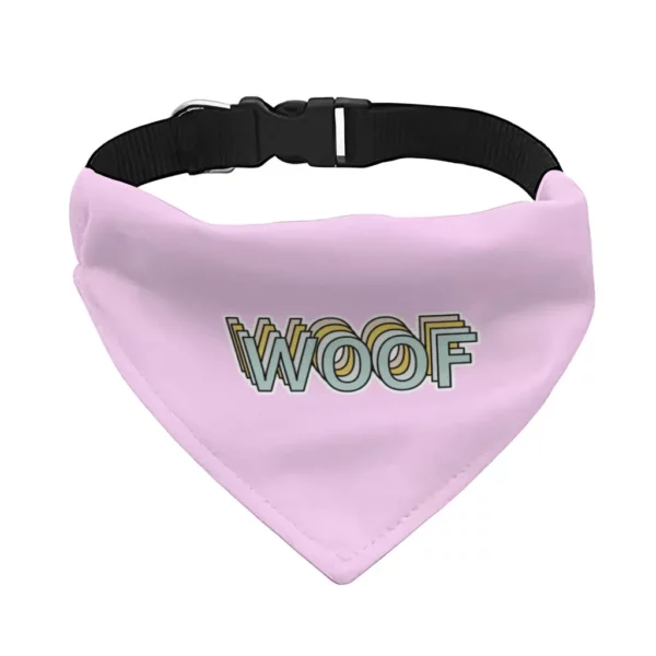 Woof Pet Bandana Collar - Word Art Scarf Collar - Beautiful Dog Bandana