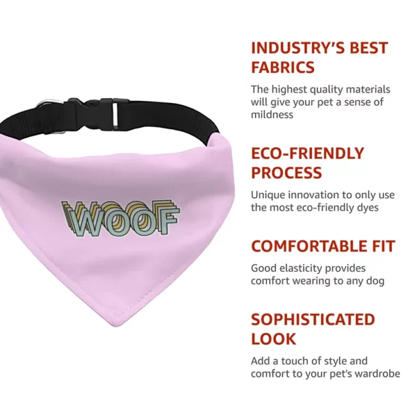 Woof Pet Bandana Collar - Word Art Scarf Collar - Beautiful Dog Bandana - Image 9