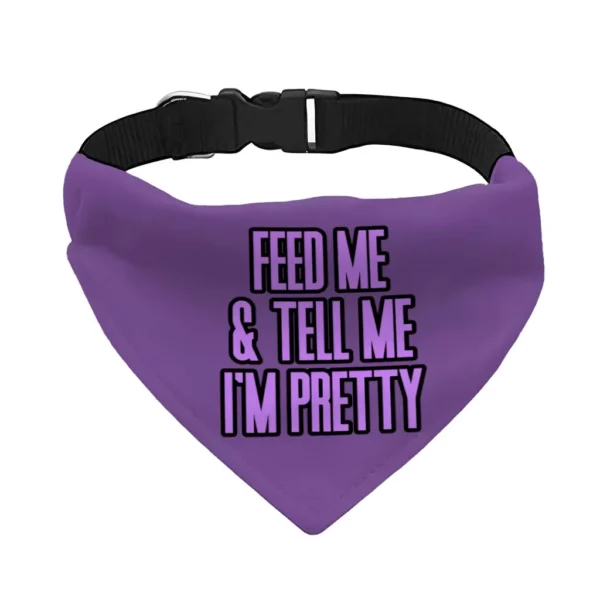 Feed Me Pet Bandana Collar - Word Design Scarf Collar - Dog Theme Dog Bandana - Image 2