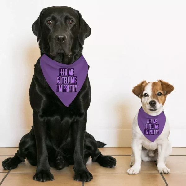 Feed Me Pet Bandana Collar - Word Design Scarf Collar - Dog Theme Dog Bandana - Image 5