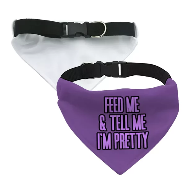 Feed Me Pet Bandana Collar – Word Design Scarf Collar – Dog Theme Dog Bandana