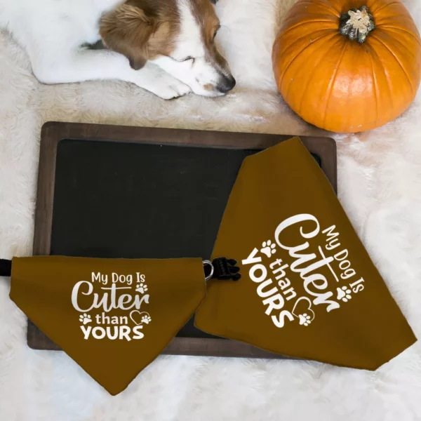 My Dog Is Cuter Than Yours Pet Bandana Collar - Cute Scarf Collar - Art Dog Bandana - Image 7