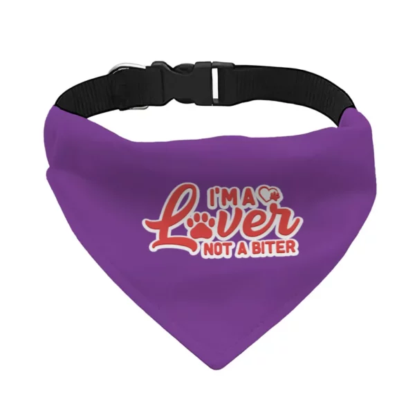 I’m a Lover Not a Biter Pet Bandana Collar – Funny Scarf Collar – Phrase Dog Bandana