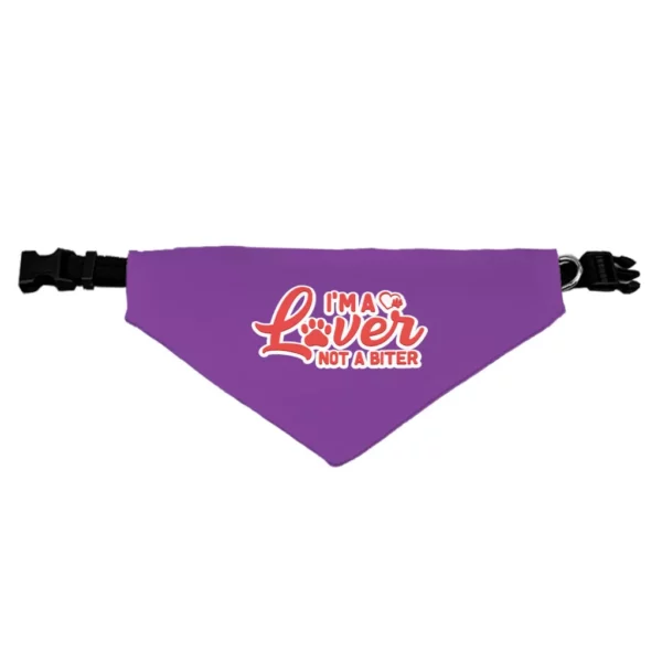 I'm a Lover Not a Biter Pet Bandana Collar - Funny Scarf Collar - Phrase Dog Bandana - Image 3