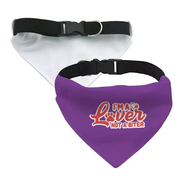 I’m a Lover Not a Biter Pet Bandana Collar – Funny Scarf Collar – Phrase Dog Bandana