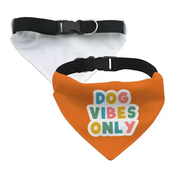 Dog Vibes Only Pet Bandana Collar - Word Art Scarf Collar - Cute Dog Bandana - Image 4