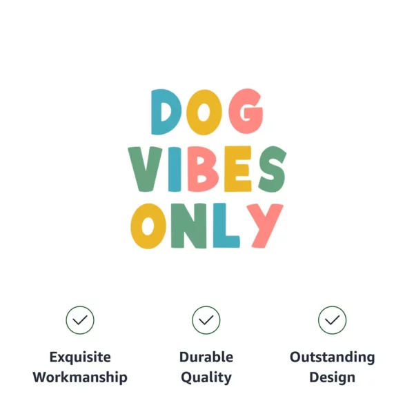 Dog Vibes Only Pet Bandana Collar – Word Art Scarf Collar – Cute Dog Bandana