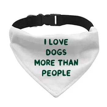 I Love Dogs Pet Bandana Collar – Printed Scarf Collar – Quotes Dog Bandana