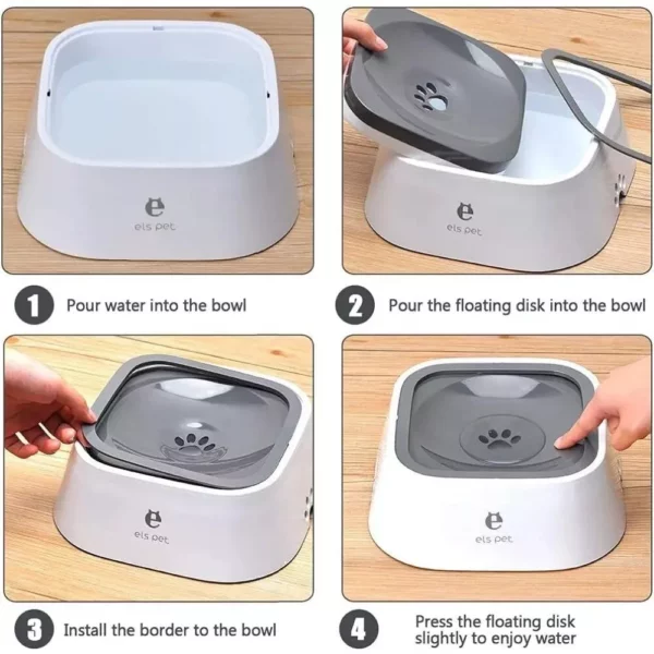 Spill-Proof & Non-Wetting 1.5L Pet Water Bowl