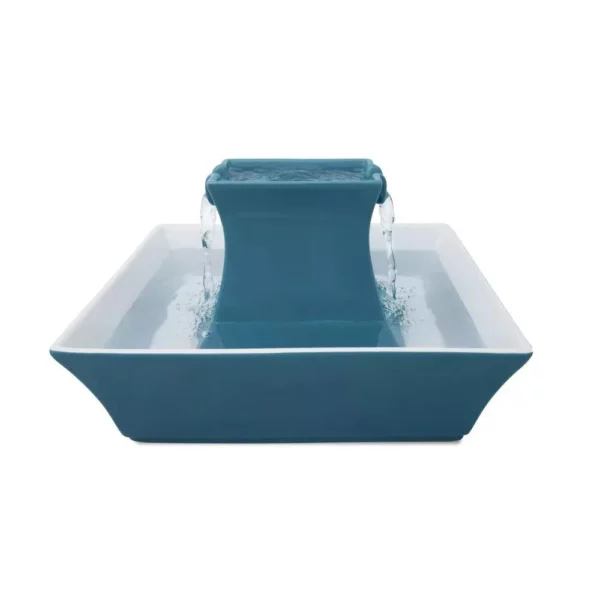 Ceramic Pagoda Pet Fountain in Himalayan Blue - Image 2