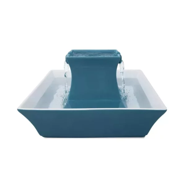 Ceramic Pagoda Pet Fountain in Himalayan Blue