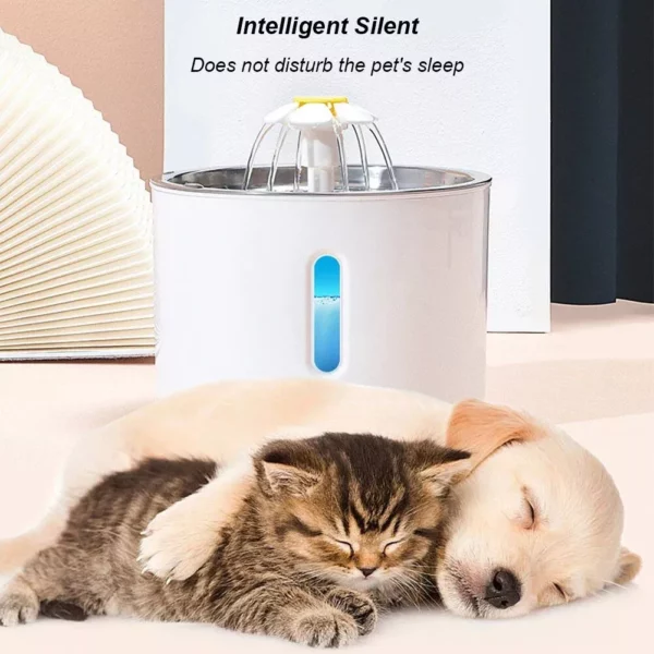 2.4L Stainless Steel LED Cat & Dog Water Fountain with Auto Power Off - Image 6