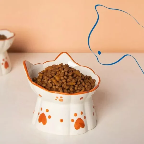 Elevated Ceramic Cat Bowl