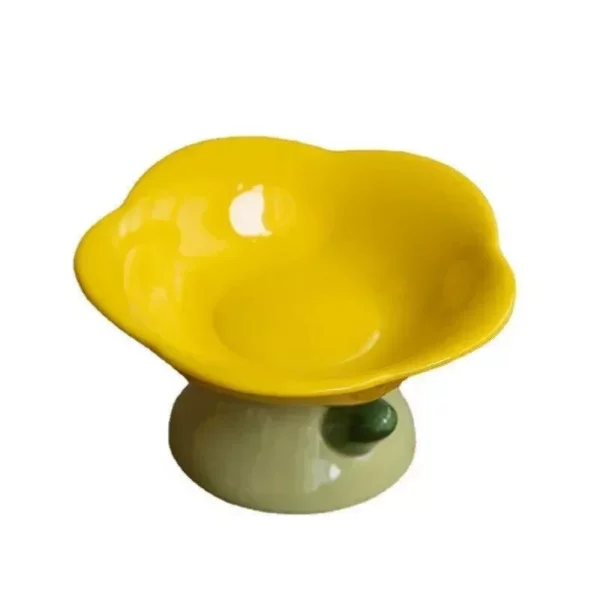 Elevated Flower-Shaped Ceramic Pet Bowl for Food & Water