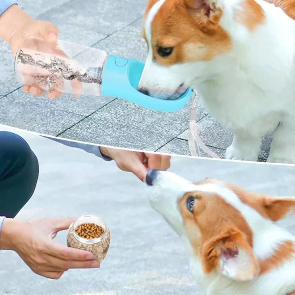 Portable Multifunction Dog Water Bottle with Integrated Bowl