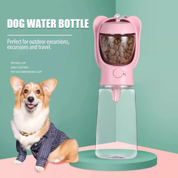 Portable Multifunction Dog Water Bottle with Integrated Bowl