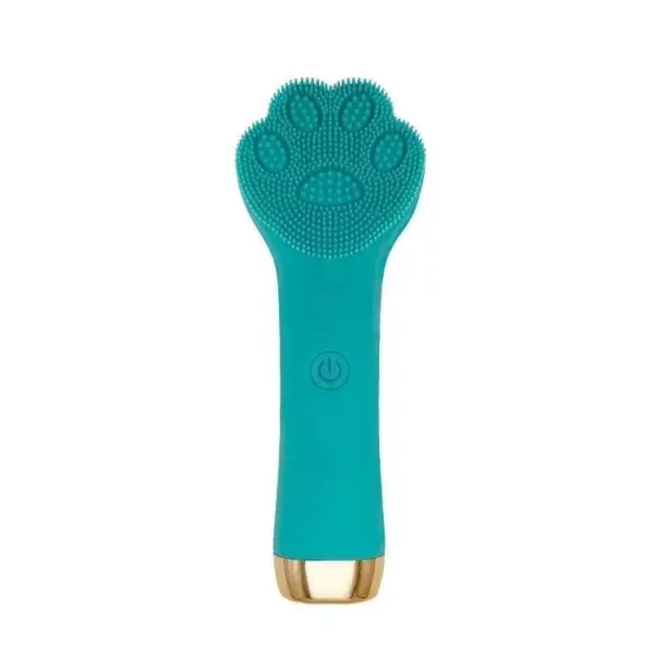 USB Rechargeable Sonic Facial Cleansing Brush with Cartoon Cat Paw Design