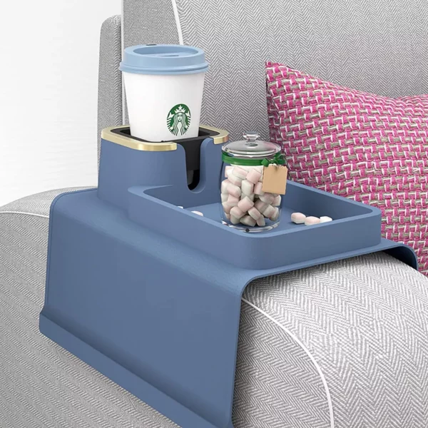 Multi-Functional Silicone Sofa Armrest Organizer with Cup Holder