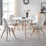 42" Modern Round Dining Table & Chair Set