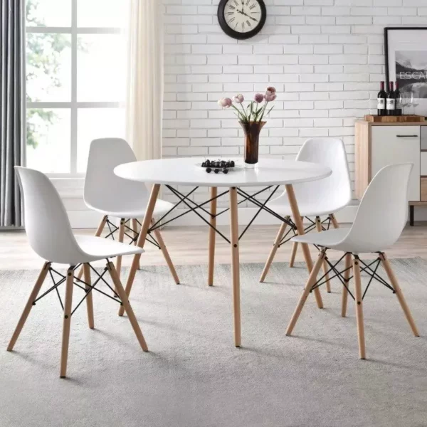 42" Modern Round Dining Table & Chair Set