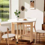 Space-Saving Convertible Drop-Leaf Dining Table with Storage and Wheels