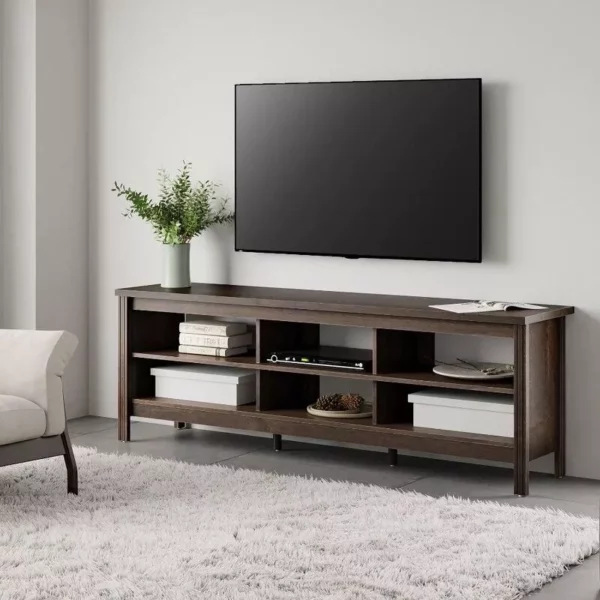 Modern Farmhouse 58″ Espresso TV Stand for 65″ Screens with Storage