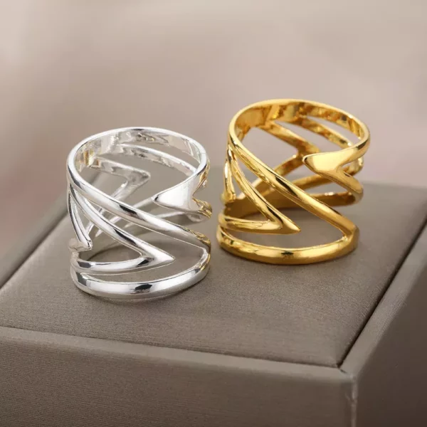 Stainless Steel Geometric Rings