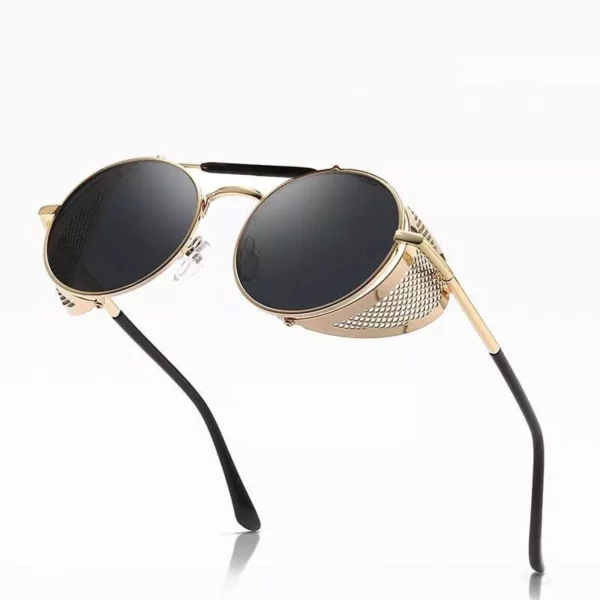 Steampunk Retro Round Metal Sunglasses - UV400 Anti-Reflective Unisex Eyewear